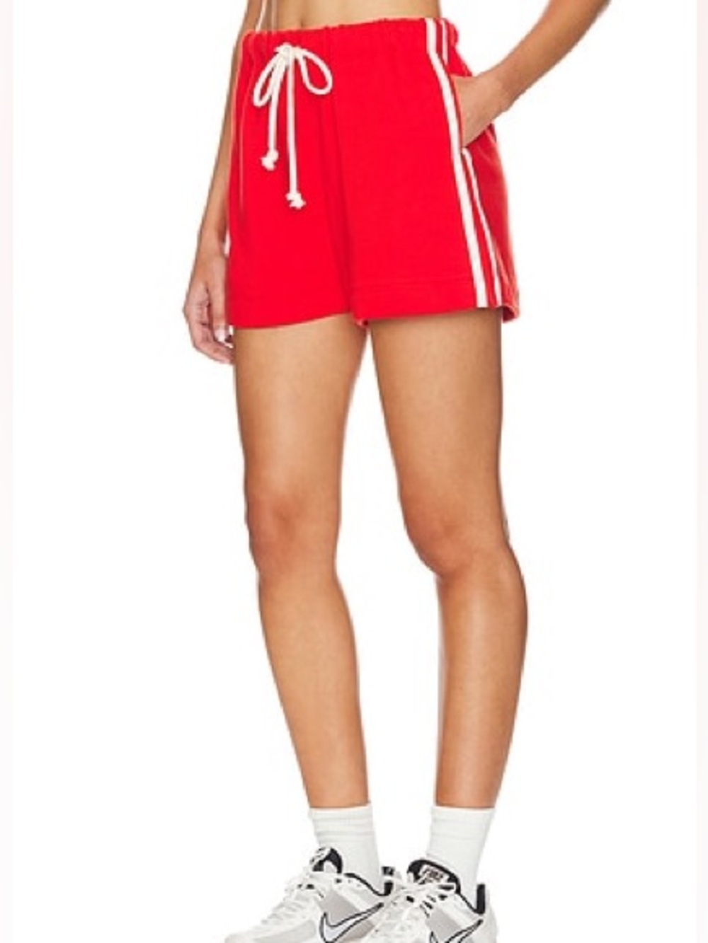 DONNI Eco Terry Stripe Red Shorts